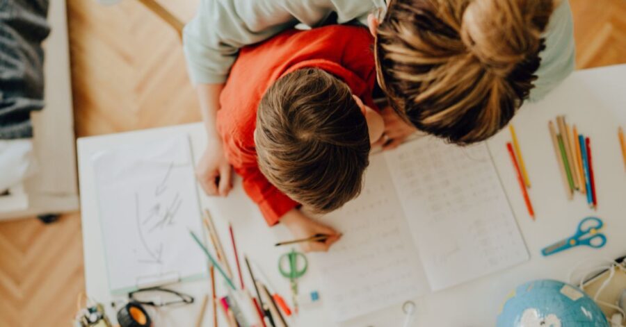 Photo of homeschoolers.