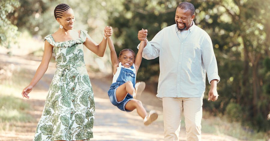 A homeschool family has fun together.