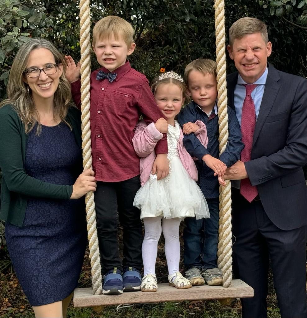 Family smiling for the camera