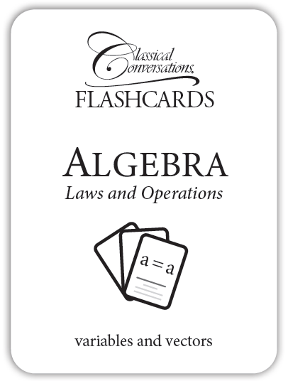 The Math Map Algebra flash cards